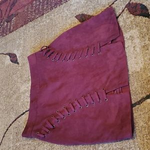 FOREVER 21 Maroon Suede Mini Skirt